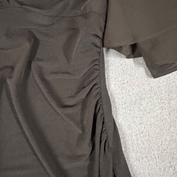 Connected Apparel Womens 6P V-Neck Pullover Flutter Sleeve Little Black Dress - Picture 6 of 10